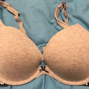 Cacique grey boost plunge sporty bra SZ 38D